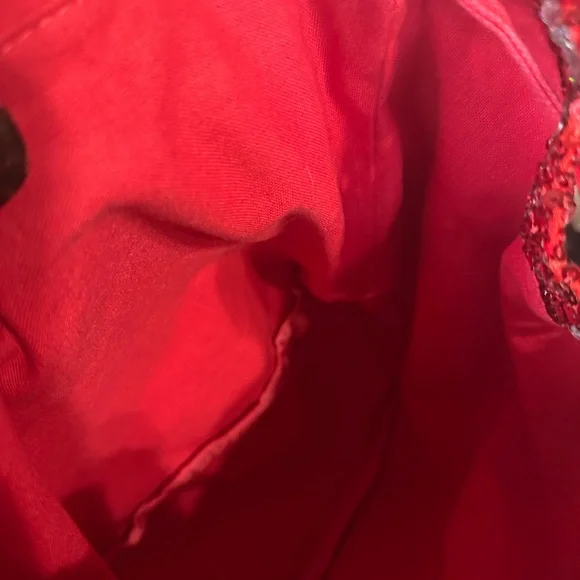 Disney Red/Silver Sequin Backpack Comes with Minnie Pursepillow 💕 GUC - Picture 7 of 11